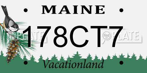 178CT7 Maine License Plate