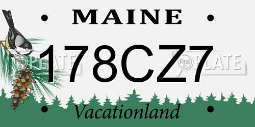 178CZ7 Maine License Plate