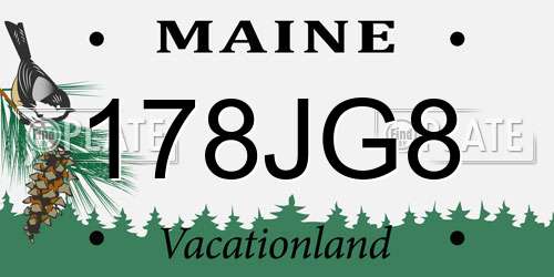 178JG8 Maine License Plate