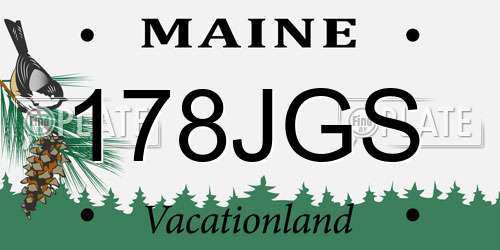 178JGS Maine License Plate