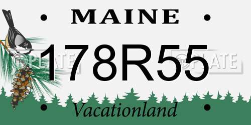 178R55 Maine License Plate