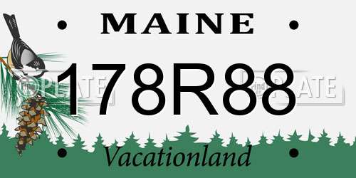 178R88 Maine License Plate