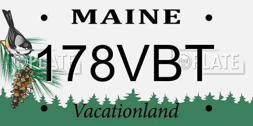 178VBT Maine License Plate
