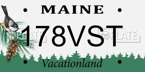 178VST Maine License Plate