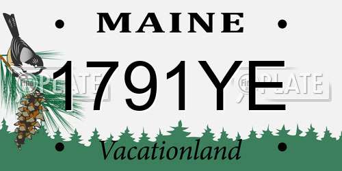 1791YE Maine License Plate