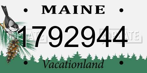 1792944 Maine License Plate