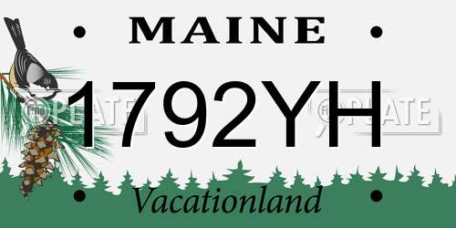 1792YH Maine License Plate