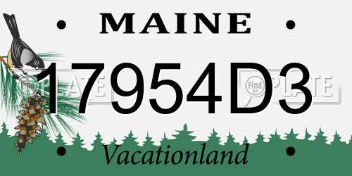17954D3 Maine License Plate