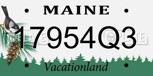17954Q3 Maine License Plate
