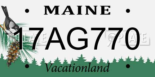 17AG770 Maine License Plate