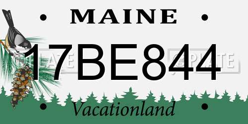 17BE844 Maine License Plate