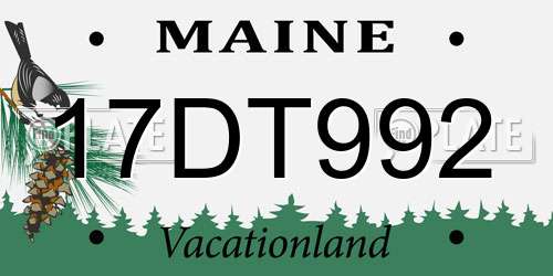 17DT992 Maine License Plate