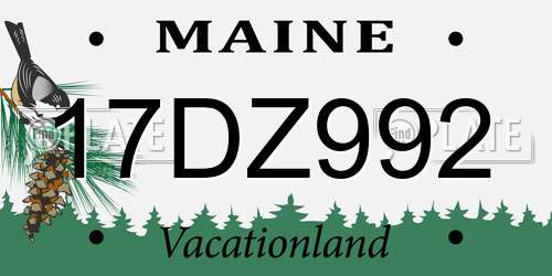 17DZ992 Maine License Plate