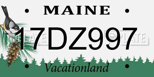17DZ997 Maine License Plate