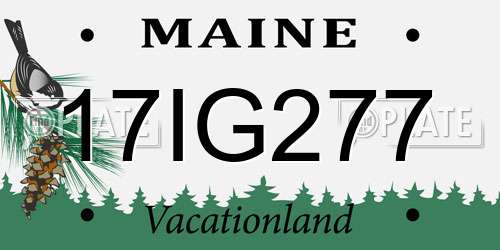 17IG277 Maine License Plate