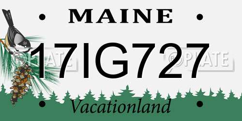 17IG727 Maine License Plate