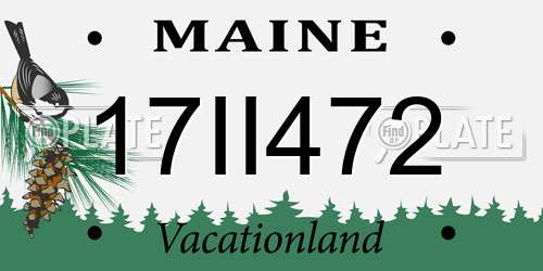 17II472 Maine License Plate