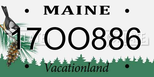 17OO886 Maine License Plate