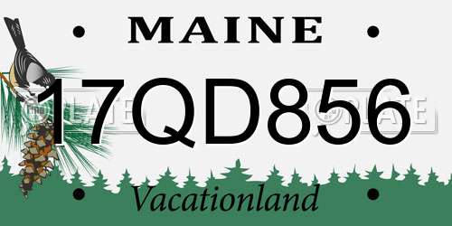 17QD856 Maine License Plate