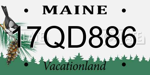 17QD886 Maine License Plate