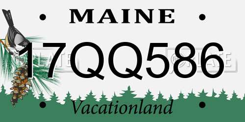 17QQ586 Maine License Plate