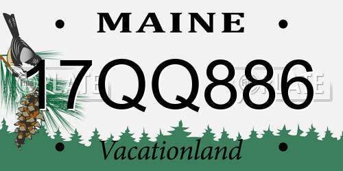 17QQ886 Maine License Plate