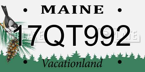17QT992 Maine License Plate