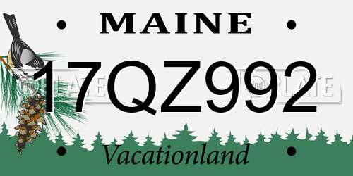 17QZ992 Maine License Plate
