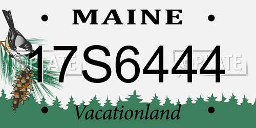 17S6444 Maine License Plate