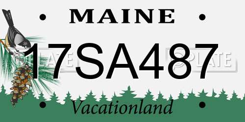 17SA487 Maine License Plate
