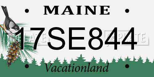 17SE844 Maine License Plate