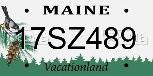 17SZ489 Maine License Plate