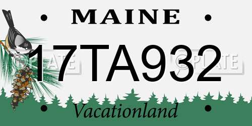17TA932 Maine License Plate