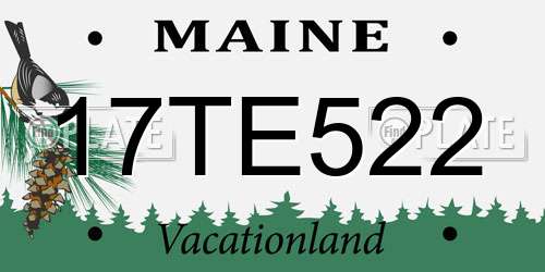 17TE522 Maine License Plate