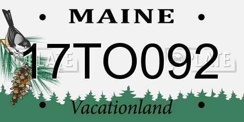 17TO092 Maine License Plate