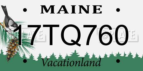 17TQ760 Maine License Plate