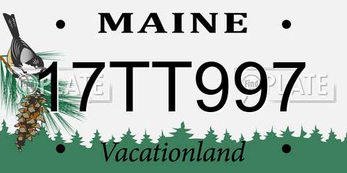 17TT997 Maine License Plate