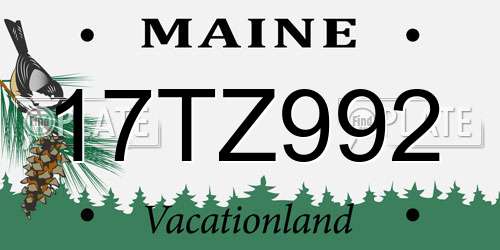 17TZ992 Maine License Plate