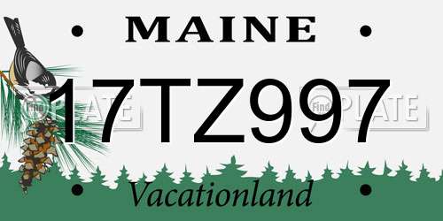 17TZ997 Maine License Plate