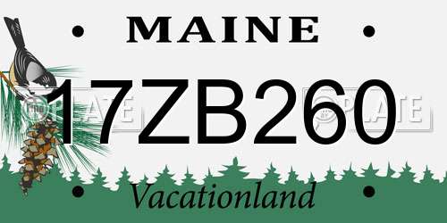 17ZB260 Maine License Plate