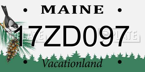 17ZD097 Maine License Plate