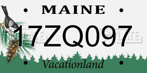 17ZQ097 Maine License Plate