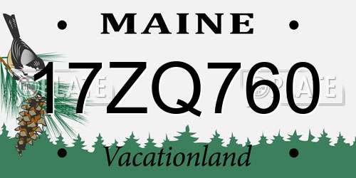 17ZQ760 Maine License Plate