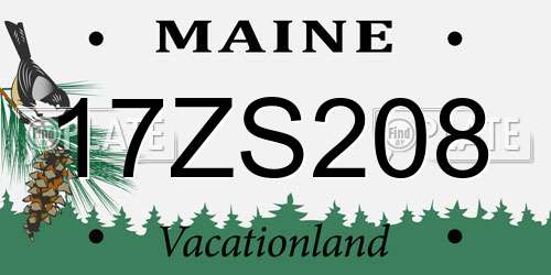 17ZS208 Maine License Plate