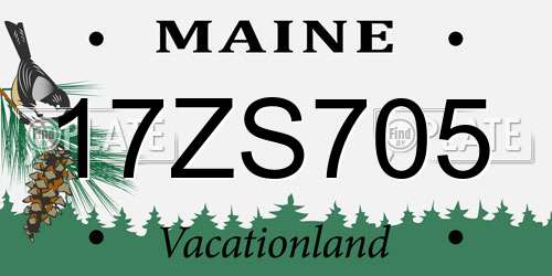 17ZS705 Maine License Plate