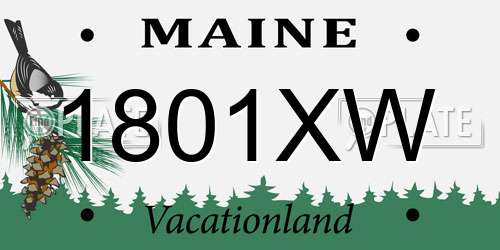 1801XW Maine License Plate