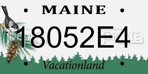 18052E4 Maine License Plate