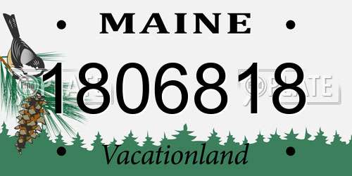 1806818 Maine License Plate