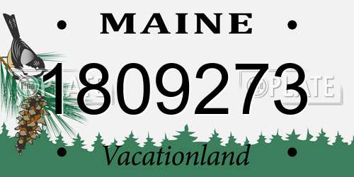 1809273 Maine License Plate
