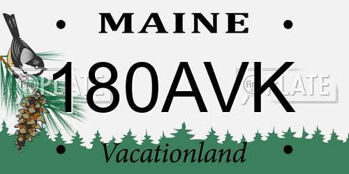 180AVK Maine License Plate